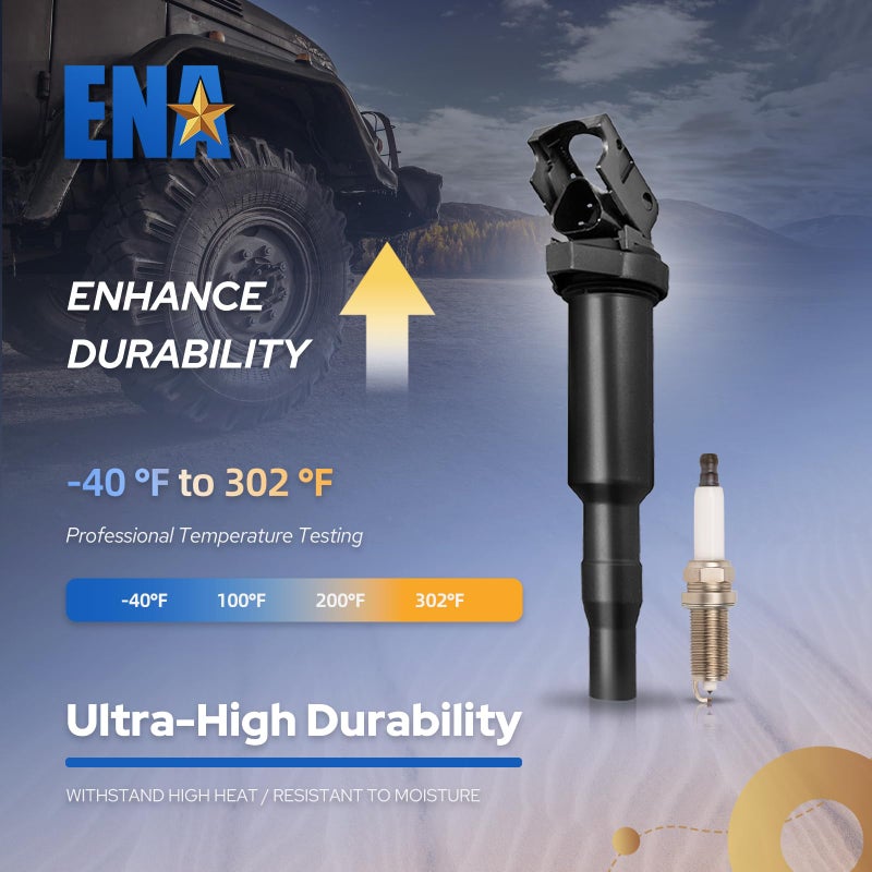 ENA Set of 6 Platinum Spark Plug and 6 Ignition Coil Pack 2010 2012 2013 Compatible with BMW 128i 323i 528i xDrive X3 X5 Z4 2.5L 3.0L Replacement for UF592 95712 12137594937 5C1695 0221504470 - Image 3